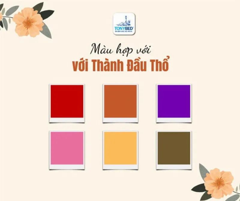 Hình ảnh minh họa cho các màu sắc phù hợp với người mệnh Thành Đầu Thổ