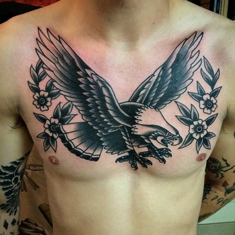 mẫu tattoo chim full ngực