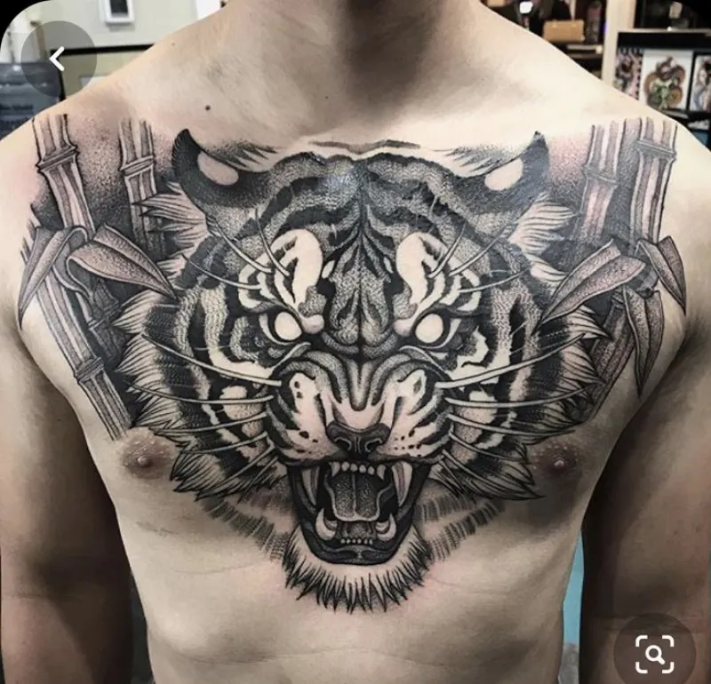 thể hiện cá tính mạnh mẽ với mẫu tattoo đầu hổ