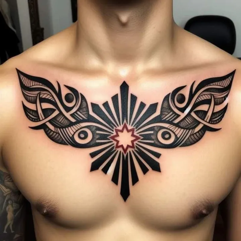 ý tưởng tattoo trên ngực sáng tạo