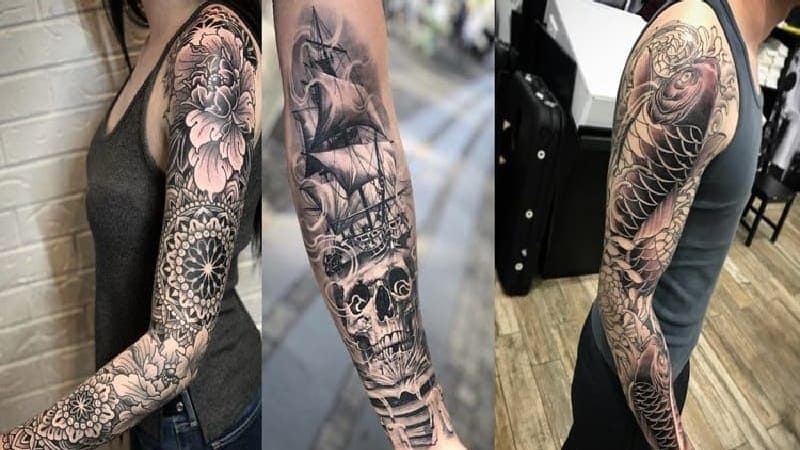 Mỗi họa tiết được lựa chọn đều mang một tầng ý nghĩa riêng, góp phần vào thông điệp tổng thể của hình xăm trên cả cánh tay