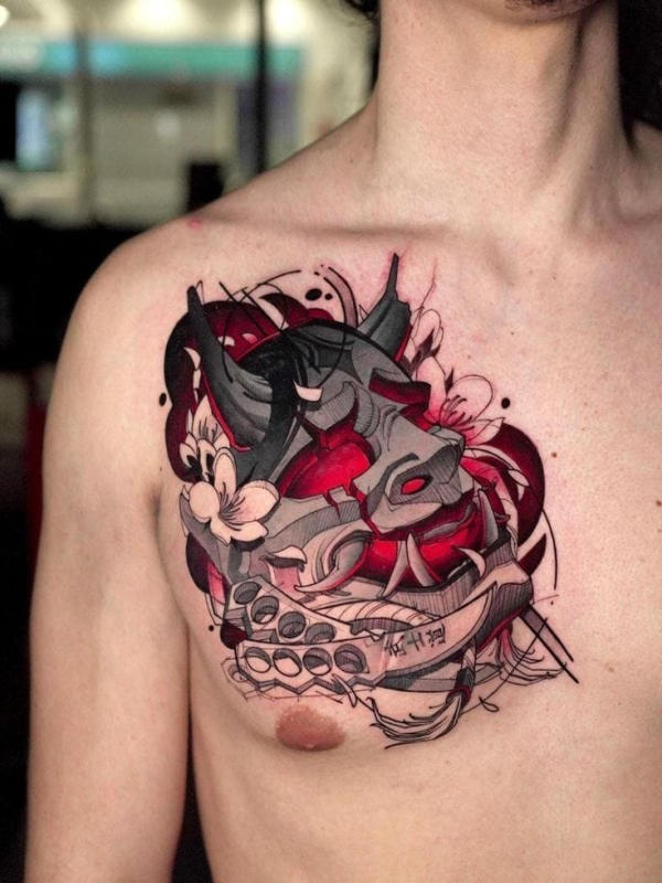 Nghệ thuật xăm mặt quỷ đòi hỏi kỹ thuật cao và sự am hiểu về phong cách Irezumi. Đồng thời, cần lựa chọn những vùng da rộng như ngực, lưng để thể hiện trọn vẹn chi tiết và thần thái